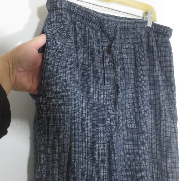 Sleep Collection 100% Cotton Navy White Plaid Flannel PJ Pants Men's Size XL - Picture 3 of 10